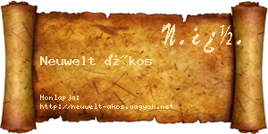 Neuwelt Ákos névjegykártya